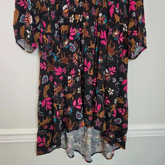 NWT‎ Torrid Leopard Floral Twist Front Mini Dress 2X 18-20 Boho Festival Pockets - Picture 12 of 12